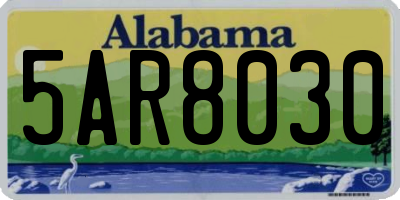 AL license plate 5AR8030