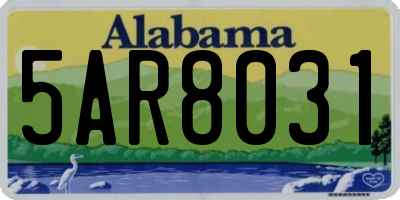 AL license plate 5AR8031