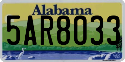 AL license plate 5AR8033