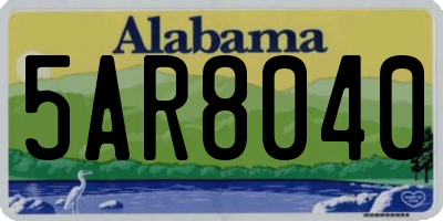 AL license plate 5AR8040