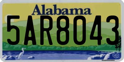 AL license plate 5AR8043