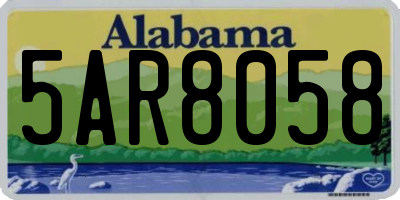 AL license plate 5AR8058