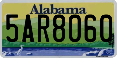 AL license plate 5AR8060