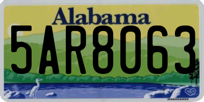 AL license plate 5AR8063