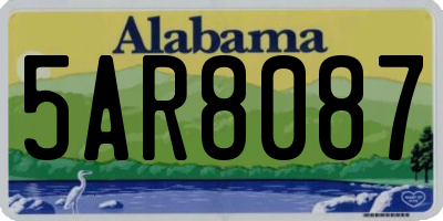 AL license plate 5AR8087