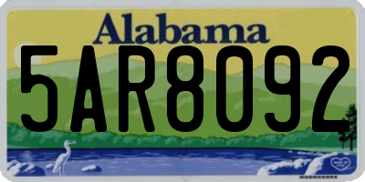 AL license plate 5AR8092