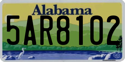 AL license plate 5AR8102