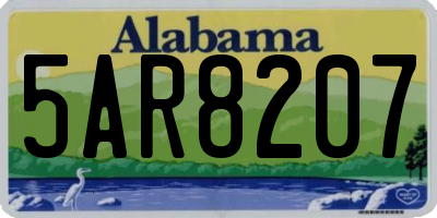 AL license plate 5AR8207