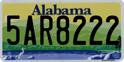 AL license plate 5AR8222