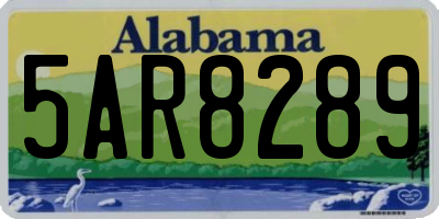 AL license plate 5AR8289