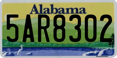 AL license plate 5AR8302