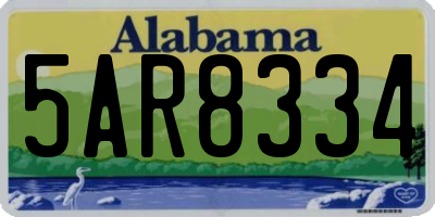 AL license plate 5AR8334