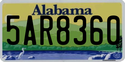 AL license plate 5AR8360