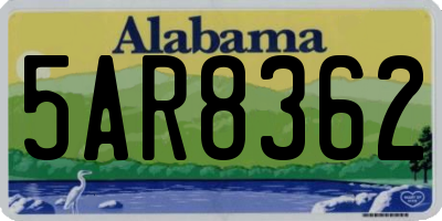 AL license plate 5AR8362