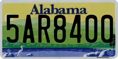 AL license plate 5AR8400