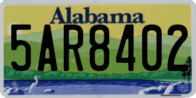 AL license plate 5AR8402