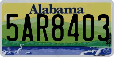 AL license plate 5AR8403