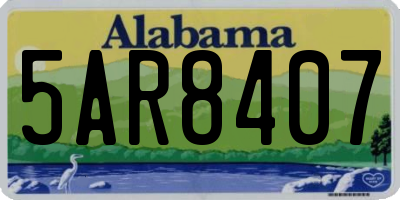 AL license plate 5AR8407