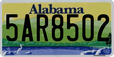 AL license plate 5AR8502