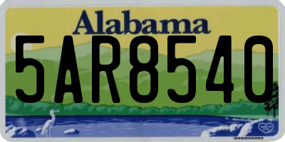 AL license plate 5AR8540