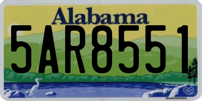 AL license plate 5AR8551