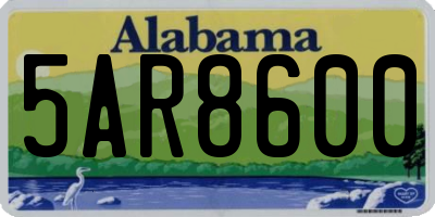 AL license plate 5AR8600