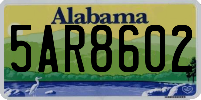 AL license plate 5AR8602