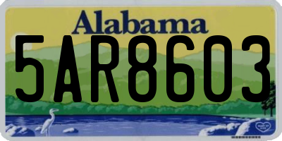 AL license plate 5AR8603