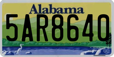 AL license plate 5AR8640