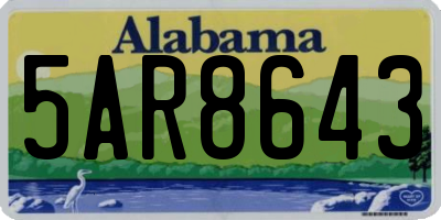 AL license plate 5AR8643