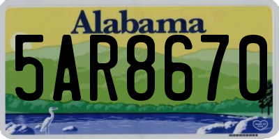 AL license plate 5AR8670