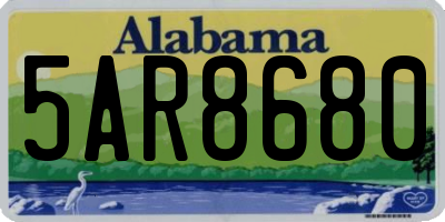 AL license plate 5AR8680