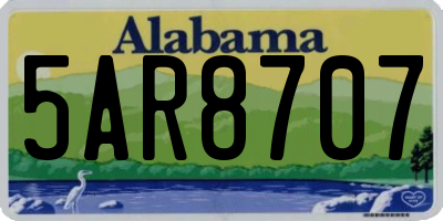 AL license plate 5AR8707