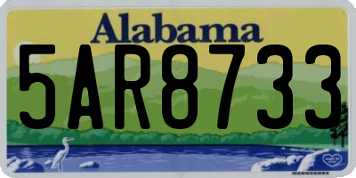 AL license plate 5AR8733
