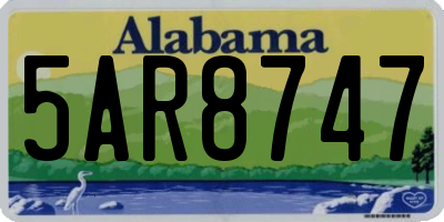 AL license plate 5AR8747