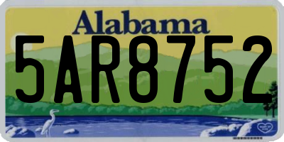 AL license plate 5AR8752