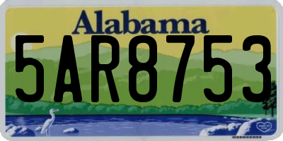 AL license plate 5AR8753