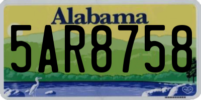 AL license plate 5AR8758