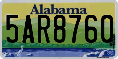 AL license plate 5AR8760