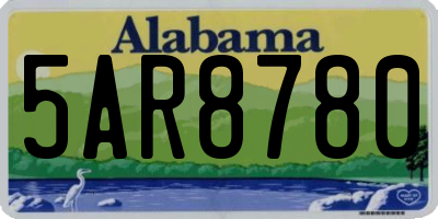 AL license plate 5AR8780