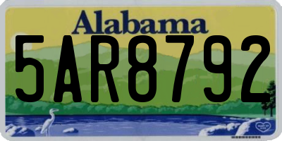 AL license plate 5AR8792