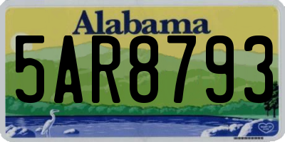 AL license plate 5AR8793