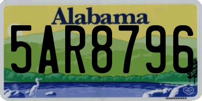 AL license plate 5AR8796