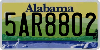 AL license plate 5AR8802