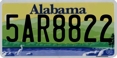 AL license plate 5AR8822