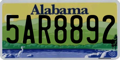 AL license plate 5AR8892
