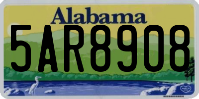 AL license plate 5AR8908