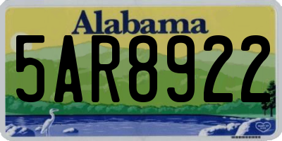 AL license plate 5AR8922
