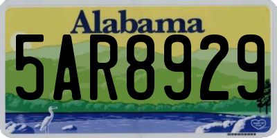 AL license plate 5AR8929