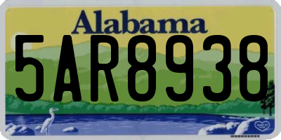 AL license plate 5AR8938